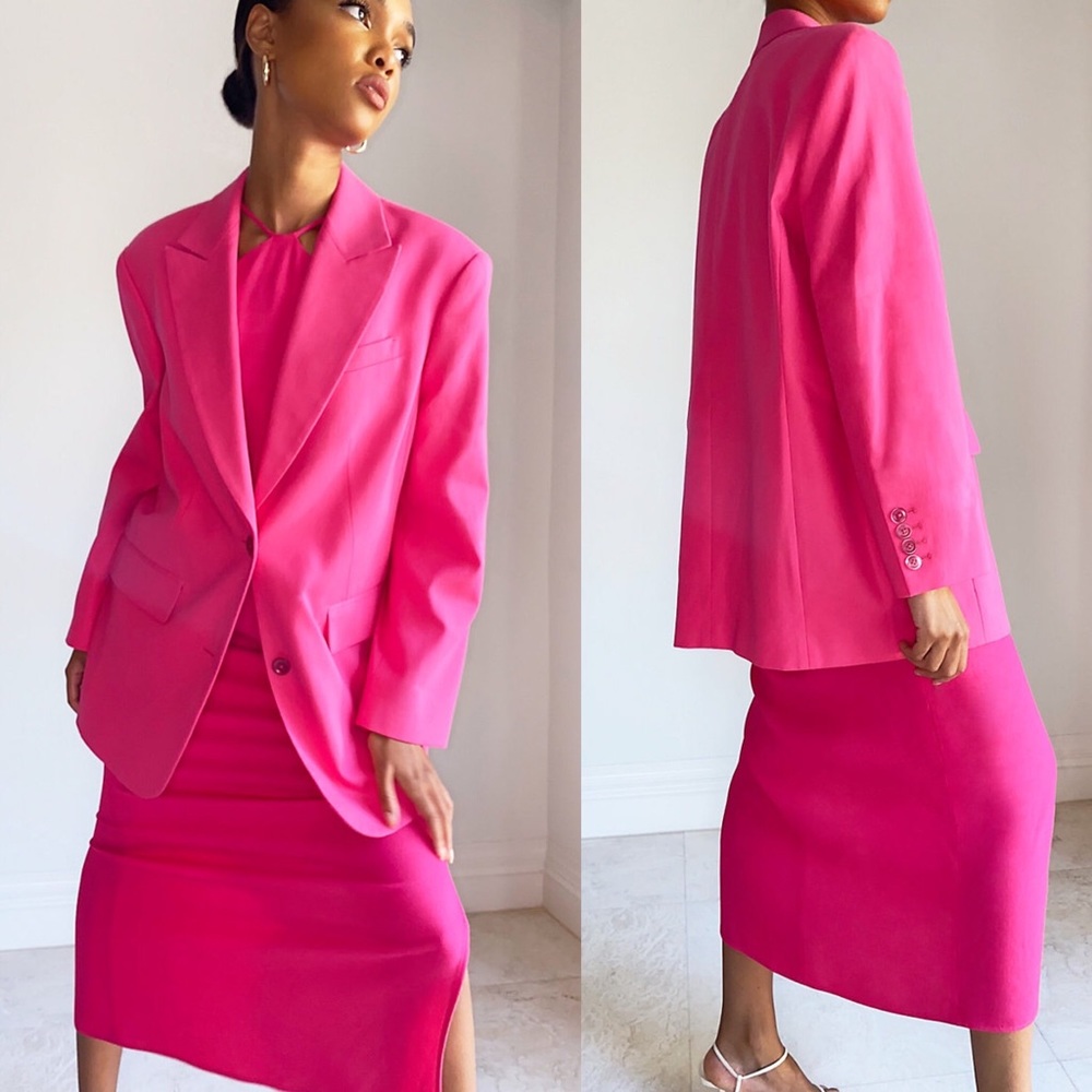 🩷 BABATON 🩷 NWT Oversized Hot Pink Boxy Blazer sz M